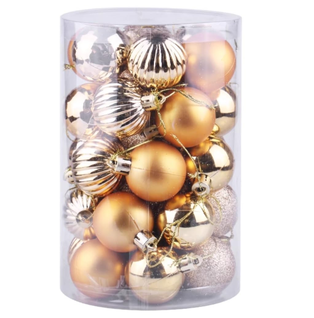 Bombki Choinkowe Ozdoby 34 Szt. Bombki Świąteczne Ozdoby 1,57 "/4CM Nietłukące Plastikowe Dekoracyjne Wiszące Zestaw Na Dekoracje Choinkę Bombki świąteczne(N)