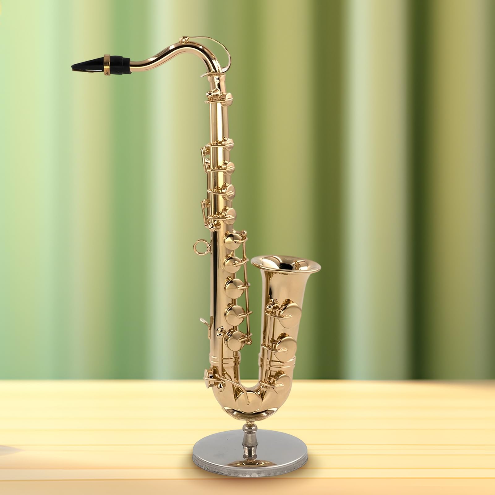 Modèle Sax,Modèle Réduit de Saxophone - Instrument de Musique en Laiton Collectionnable avec Support et Écrin pour Présentation Cadeau Maison de Adulte Enfant Noël | Décoration Maison Accessoire Maiso
