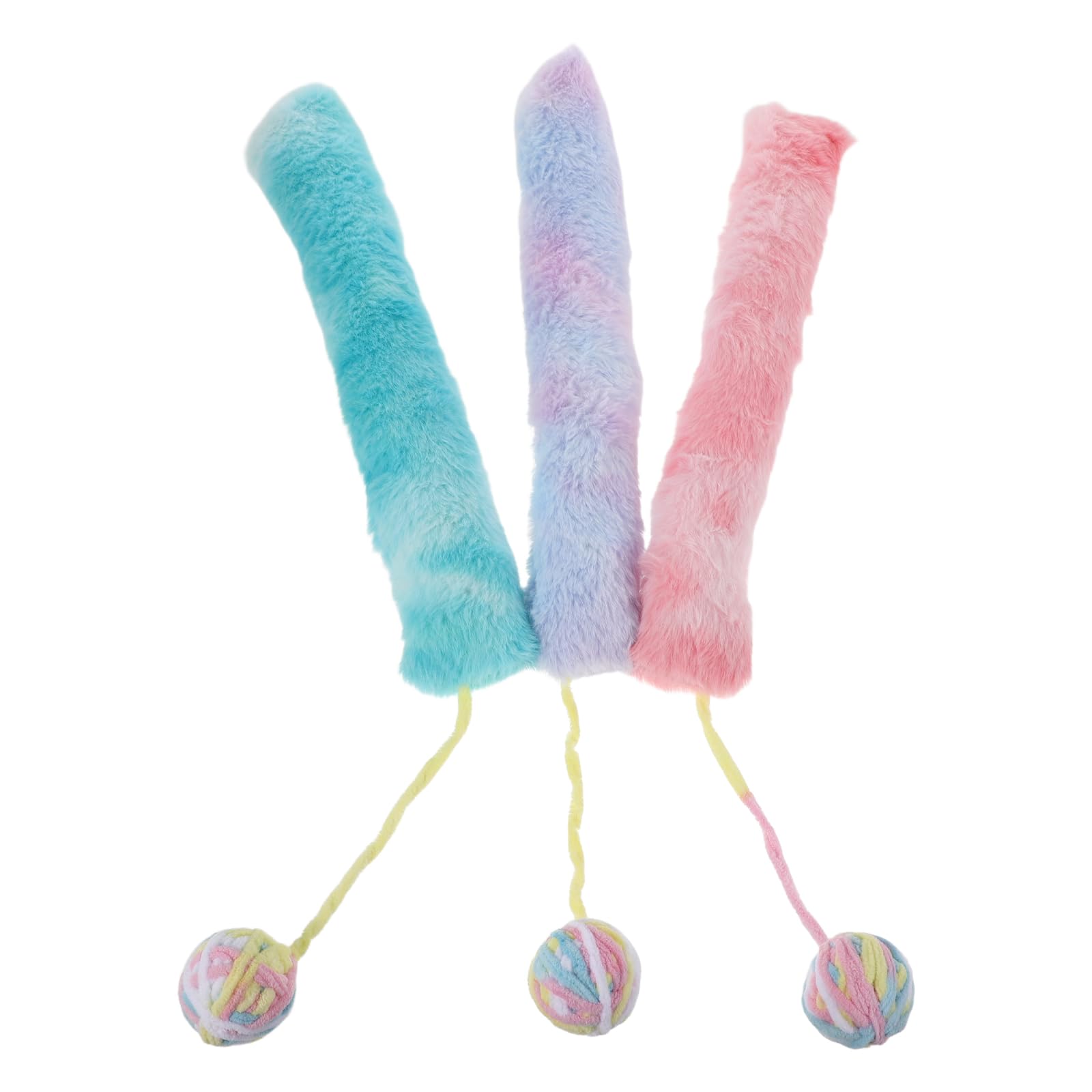 Juguete masticable e interactivo para gatitos de interior con almohadas de peluche morado y rosa