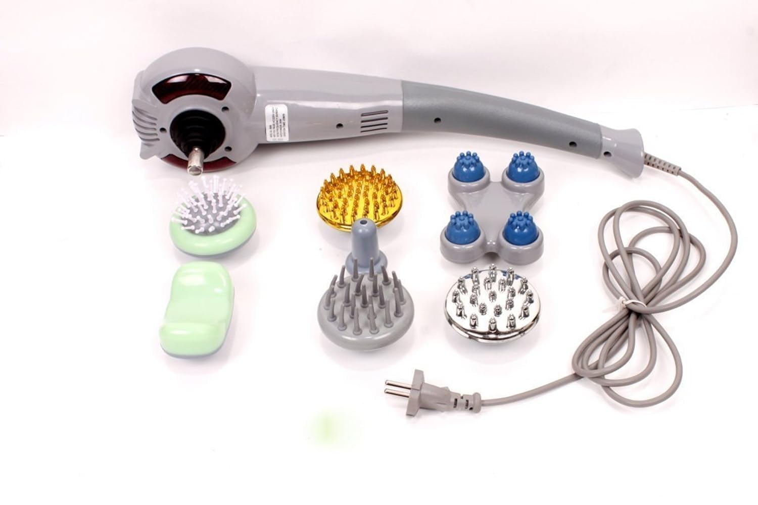 Full body cargo for relief from pain. Magic corded electric massage for men and women | Straight plug-in body massage machine with 7 heads, good for neck, back, leg (gray) Full body cargo for relief from pain. Magic corded electric massage for men and women | Straight plug-in body massage machine with 7 heads, good for neck, back, leg (gray)