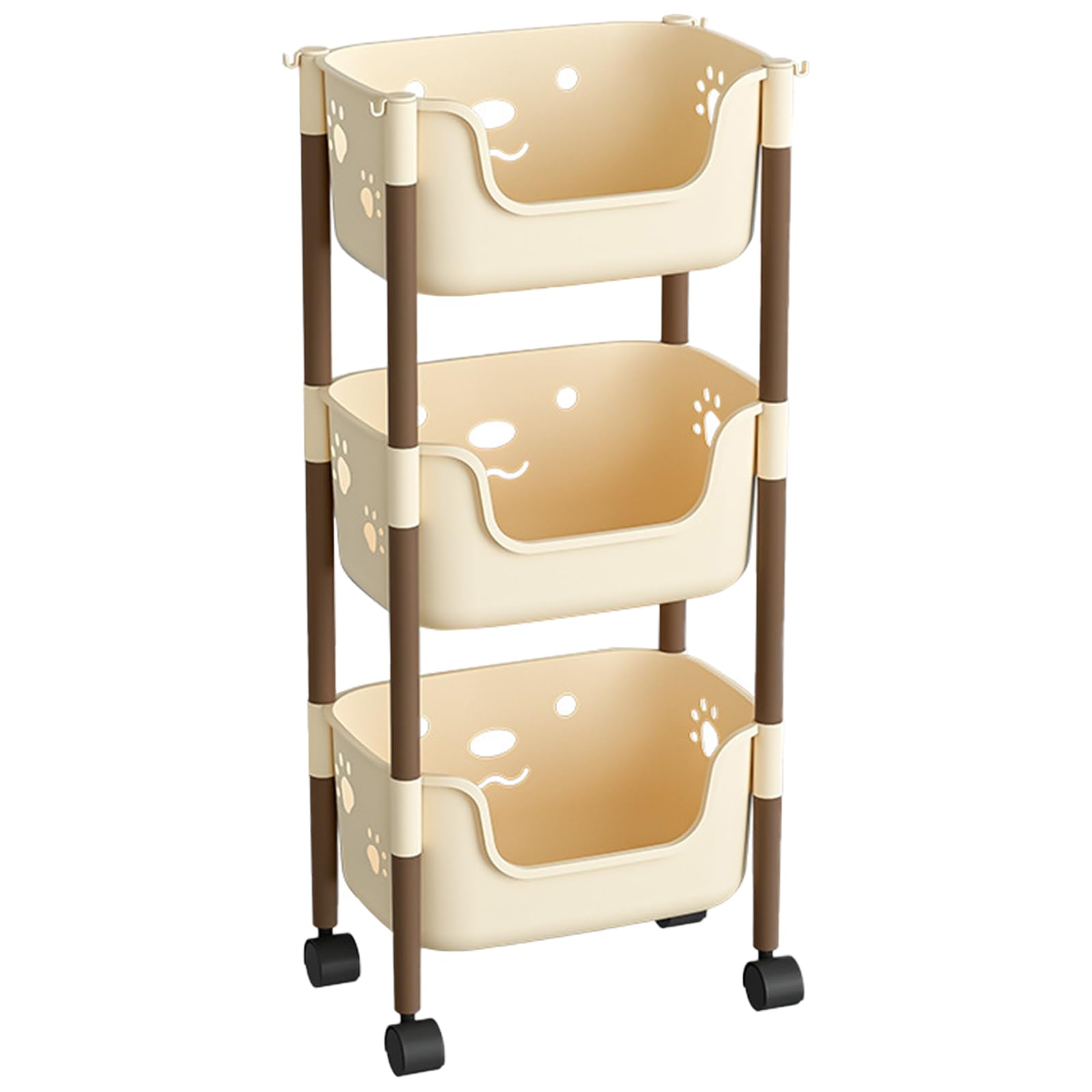 HZBB Multilayer Storage Organizers with Practical Tower with Smooth Rolling for Room to Room Movement Multifunctional Solution