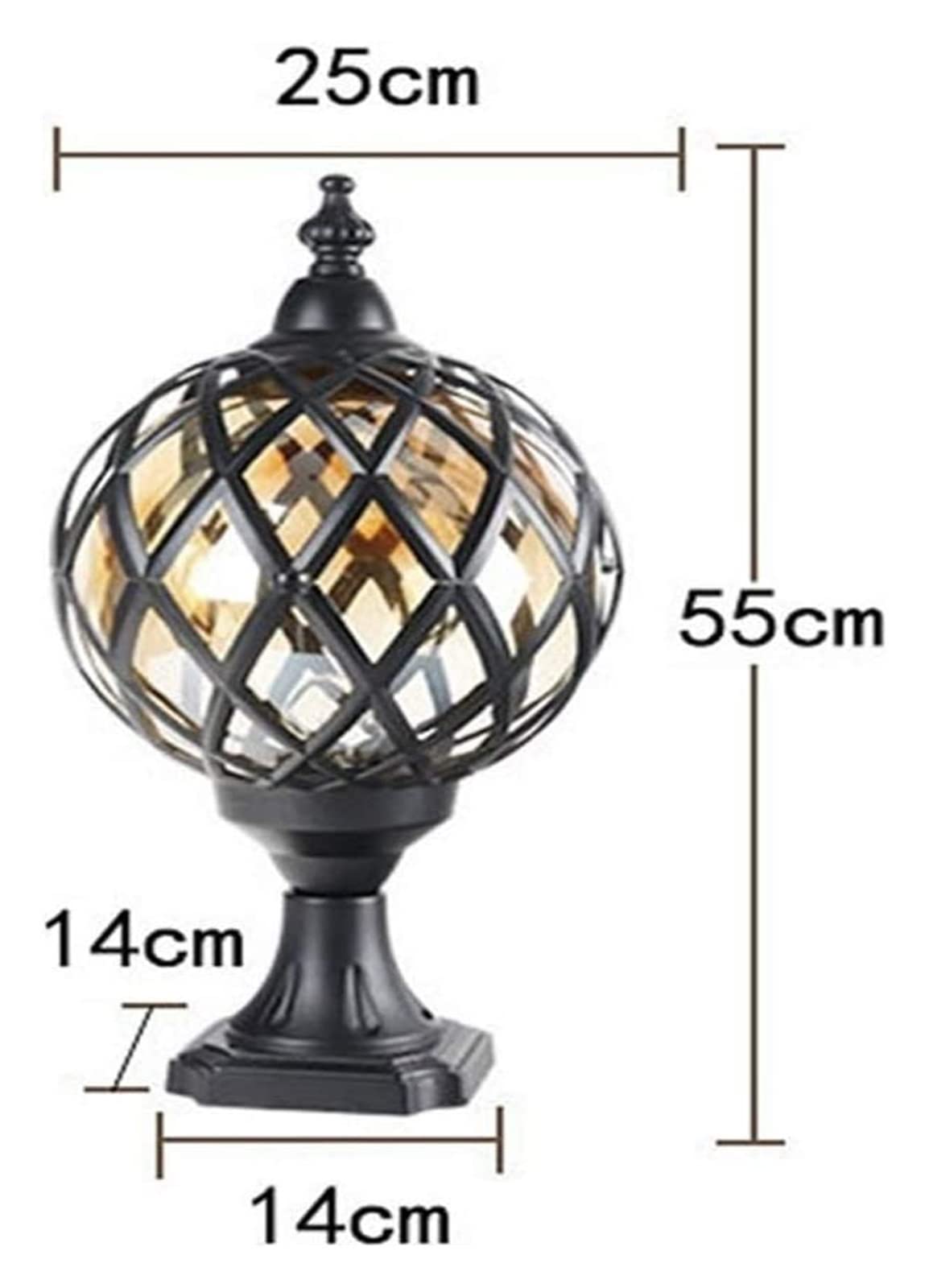 Lampa Na Dziedziniec Led Solar Light Tradycyjna Szklana Kula E27 Lampa Na Słupek Ogrodowy Antyczna Lampa Retro Wodoodporna Odlewana Ciśnieniowo Aluminiowa Lampa Na Ś