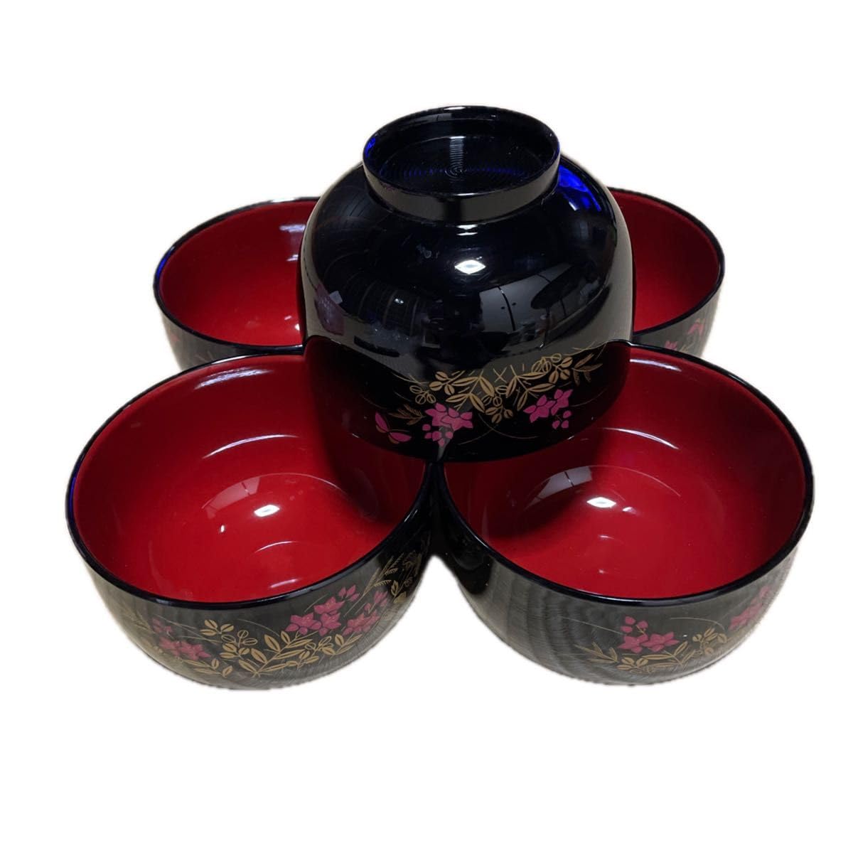 (休日限定価格)輪島塗　漆器 お椀 5個セット+皿10枚+オマケ1個 Amazon.co.jp: 和食器 漆器 お椀 輪島漆塗り 5客 : ホーム＆キッチン