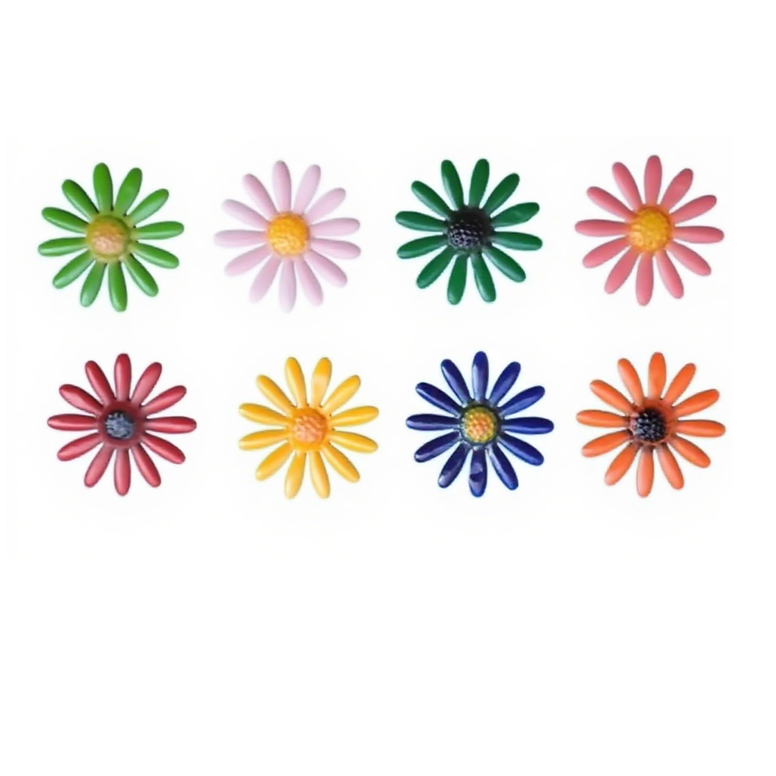Plipdhy 8 Pcs Metal Flower Wall Decorations,Garden Wall Art Outdoor Indoors,Metal Flowers Wall Hanging Ornament for Porch,Patio,Kitchen,Living Room,Farmhouse,Balcony