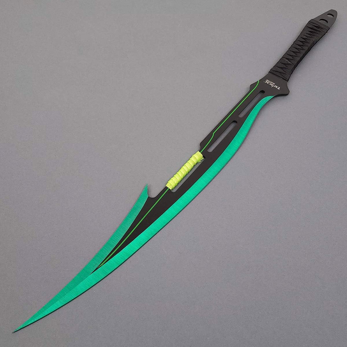 27" Fantasy Machete. Fixed Blade Knife. 440 Stainless Steel Blade. For Collection, Gift, Camping, Outdoor Sports (Green)