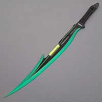 Vista 3 de Machete de fantasía de 27 pulgadas. Cuchillo de hoja fija. Hoja de acero inoxidable 440. Para colección, regalo, camping, deportes al aire libre