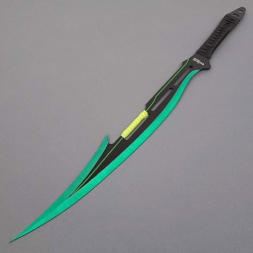 Miniatura 3 de Machete de fantasía de 27 pulgadas. Cuchillo de hoja fija. Hoja de acero inoxidable 440. Para colección, regalo, camping, deportes al aire libre