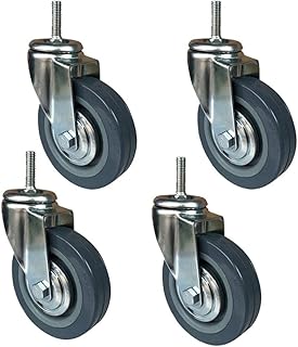 Castor wheels with brakes,Trolley wheelsRubber Swivel Castor,Heavy Duty Castor Wheels,Heavy Duty Swivel Stem Caster Wheels,Trolley Furniture Castor,Replacement Industrial Casters,Blue,Polyurethane Mat