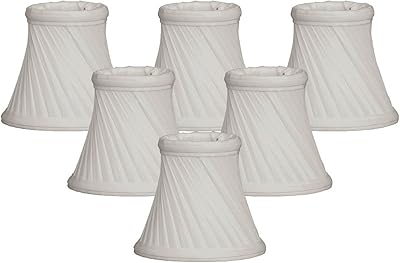 Royal Designs, Inc. Twisted Bell Clip on Chandelier Shade CS-716WH-6, White, 3 x 5 x 4.5, Pack of 6
