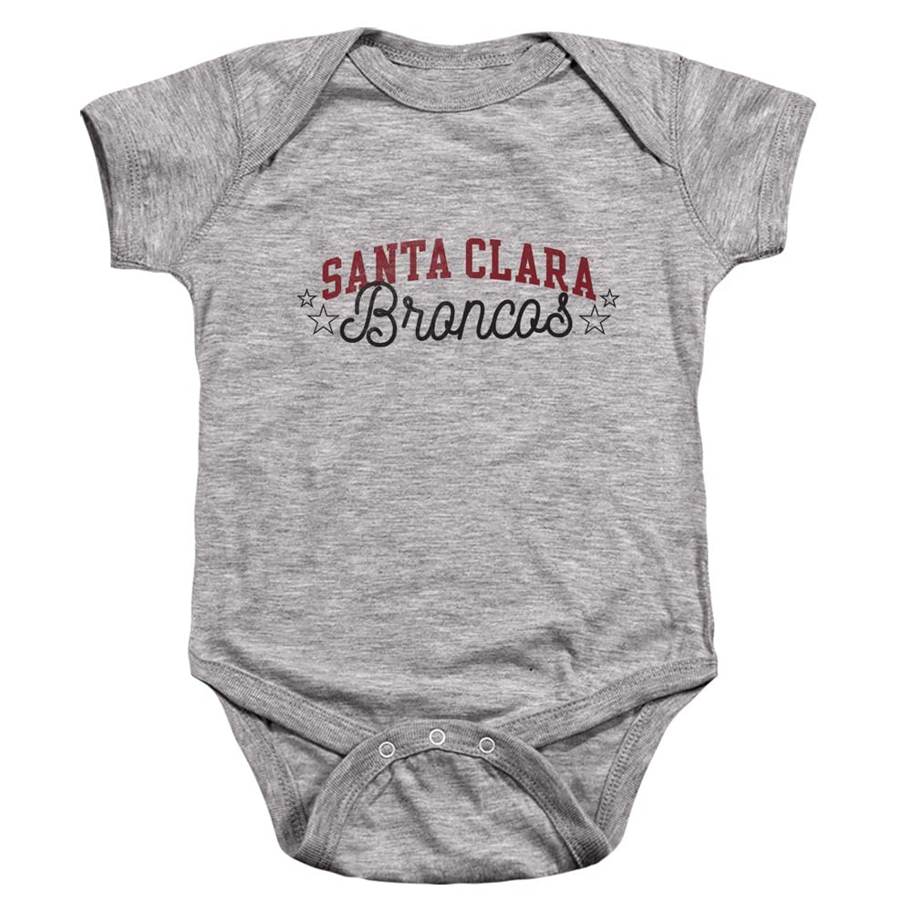 Santa Clara University Official Broncos Unisex Infant Snap Suit for Baby,Athletic Heather, 6 Months