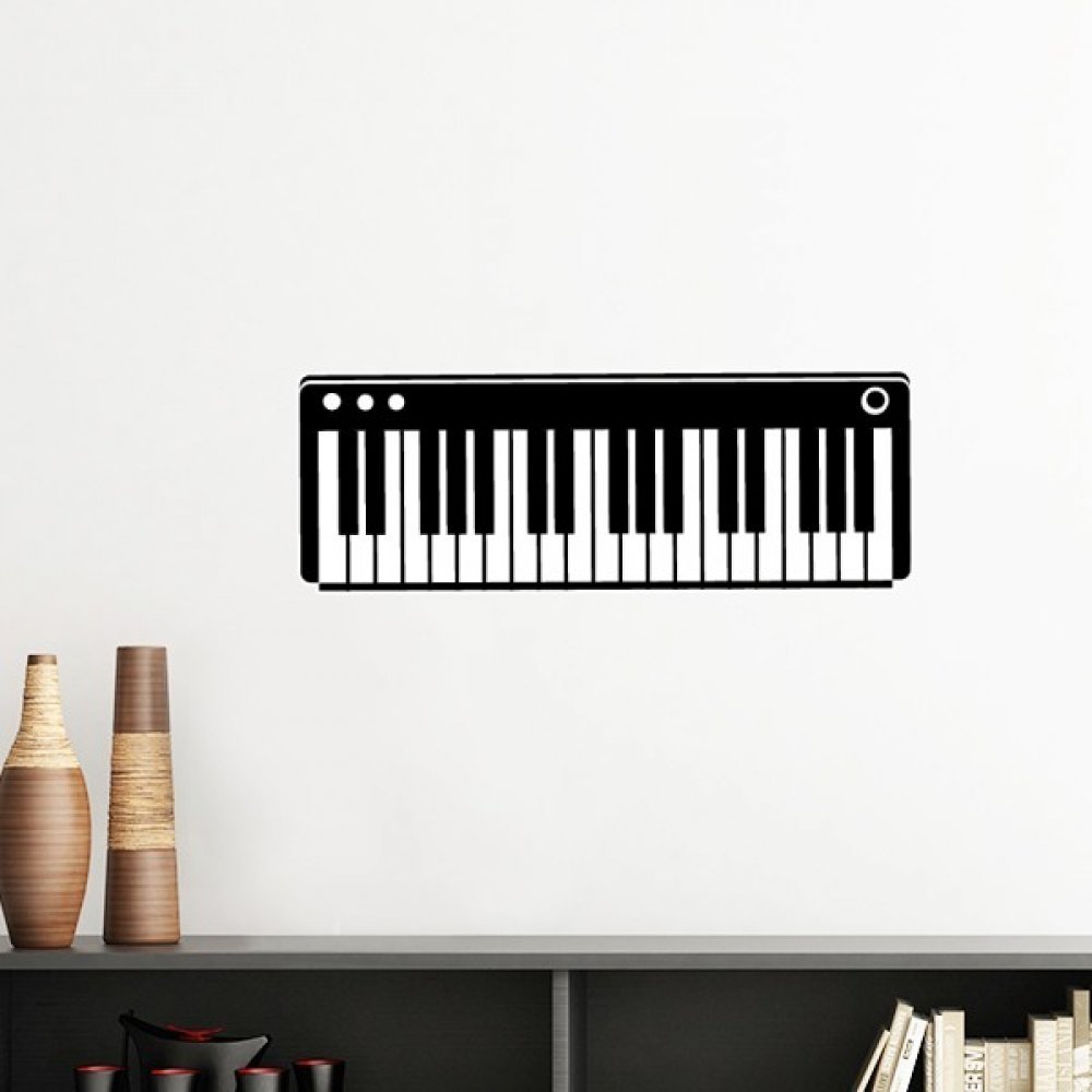Sticker mural piano électrique pour décorer une chambre d'adolescent ou un studio de musique