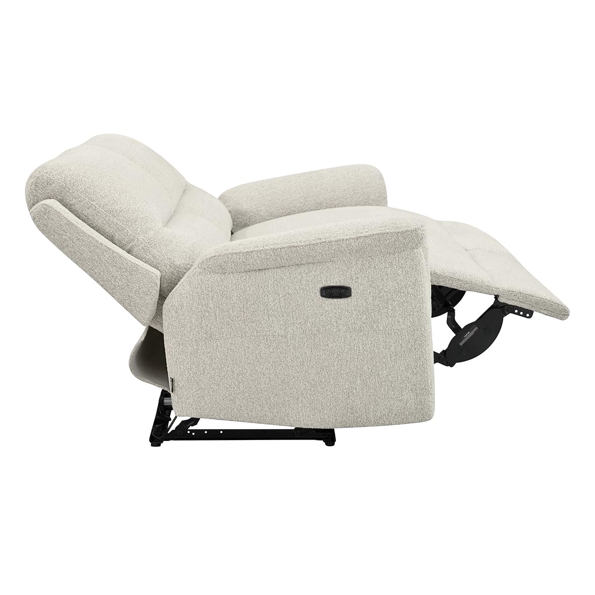 Meubletmoi Divano Relax 3 posti L. 196 cm Doppia Seduta Elettrica Motorizzata in Tessuto Morbido Beige - Atmosfera Moderna e Relax - Leonie