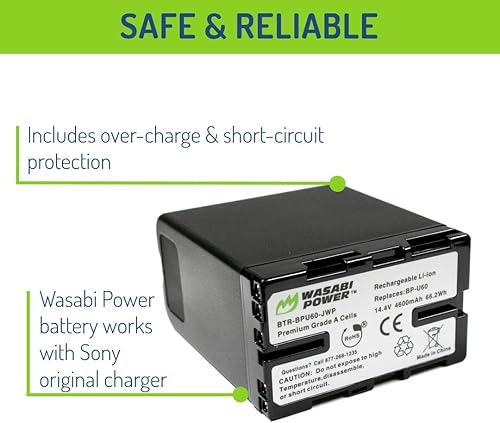 Miniatura 4 de Wasabi Power Batería para Sony BP-U60 y Sony PMW-100, PMW-150, PMW-160, PMW-200, PMW-300, PMW-EX1, PMW-EX1R, PMW-EX3, PMW-EX160, PMW-EX260,