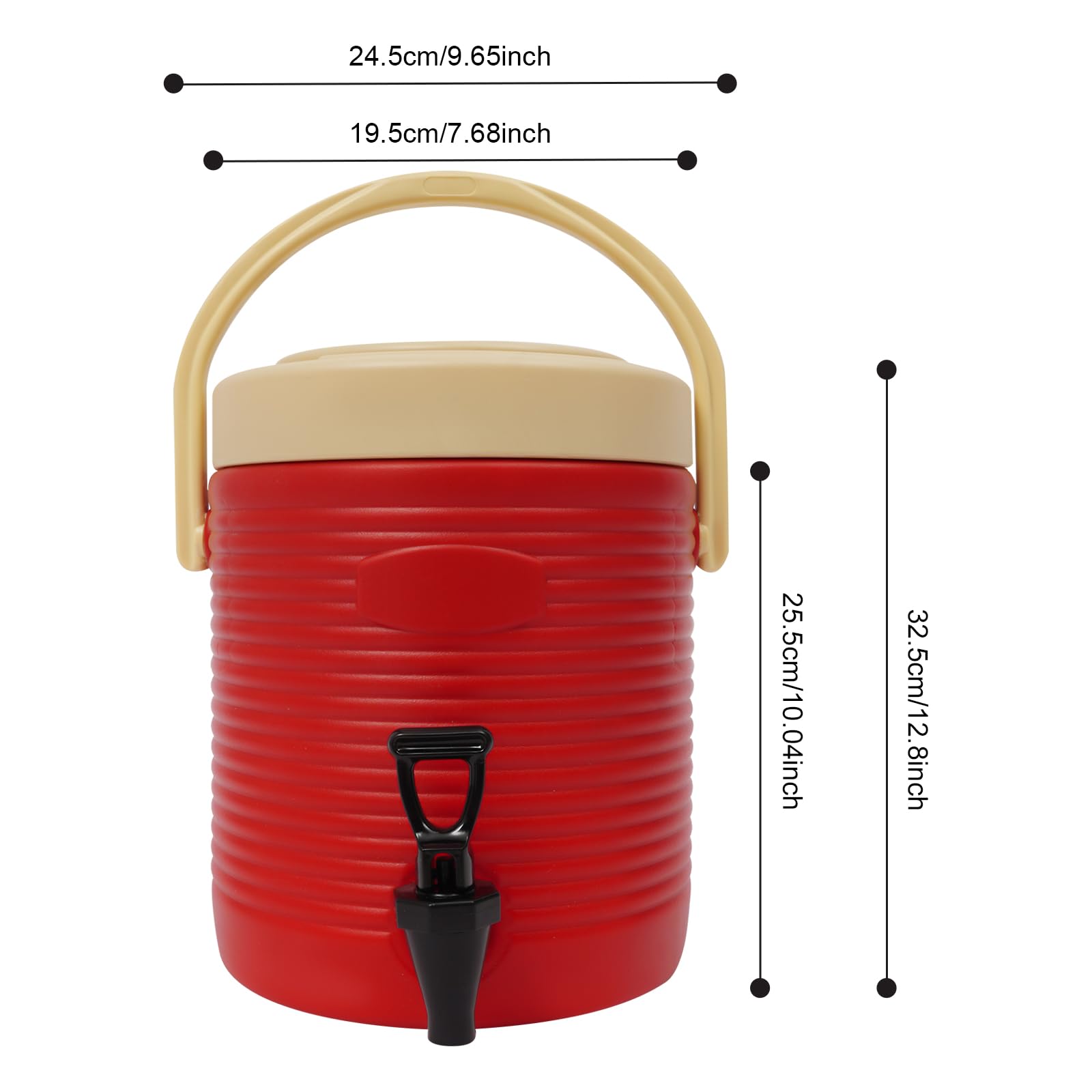 HAPPCUCOE Insulated Beverage Dispenser, 9l/2.38 Gallon Hot And Cold Drink Dispenser, 201 Stainless Steel Large Drink Dispenser For Restaurants And Cafes