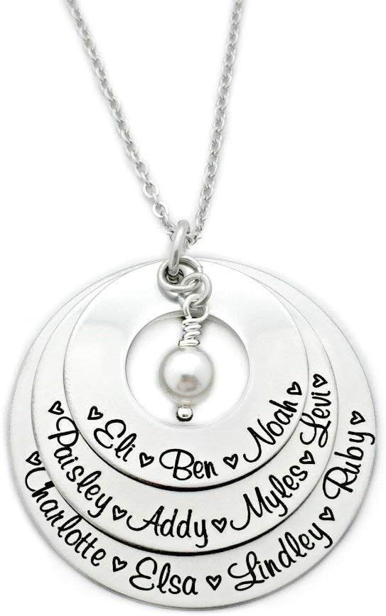 Oaklee Mae Custom Layered Washer Family Name Necklace - Personalized Jewelry - 1187