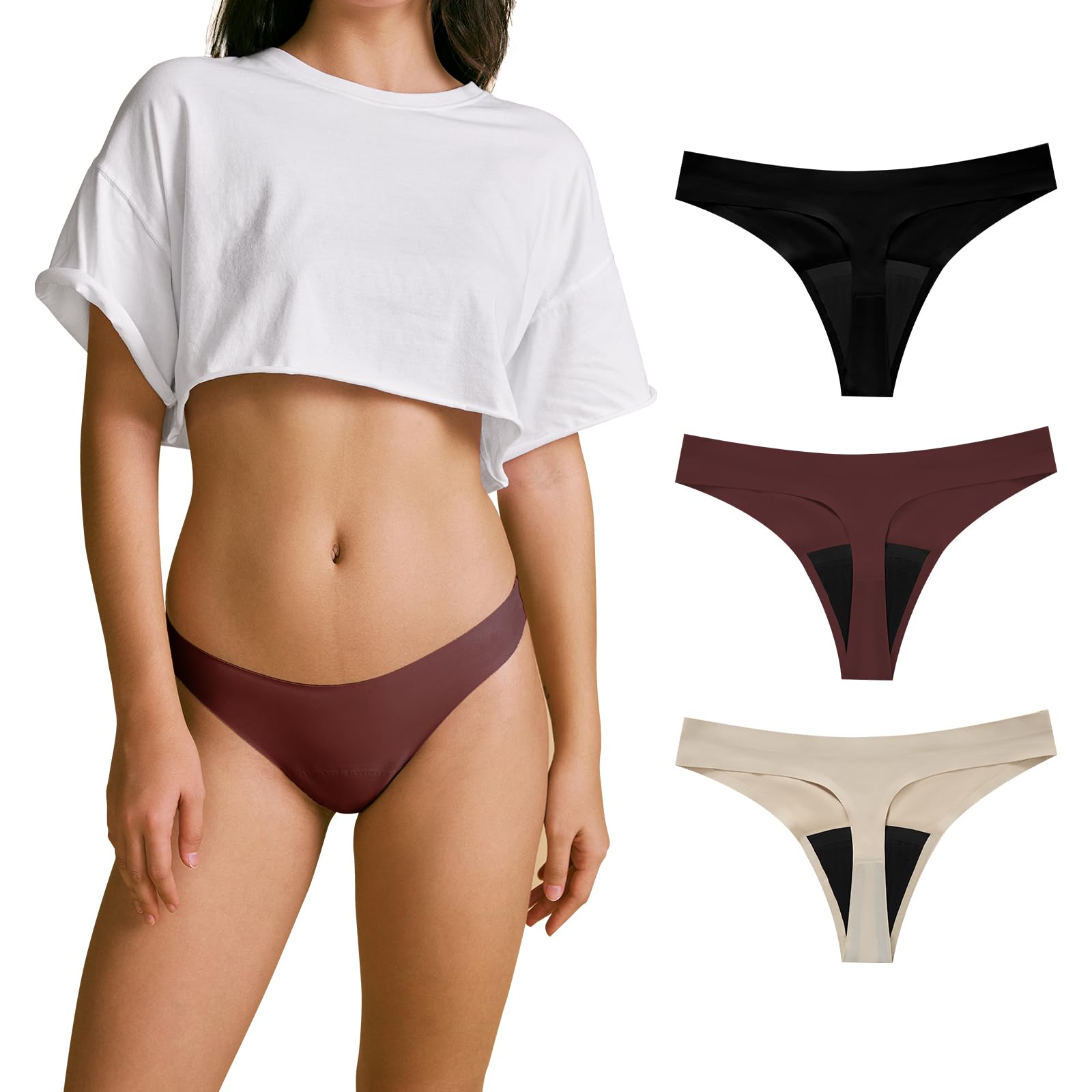 SHARICCA Tangas para el período posparto para Mujer, 4 Capas, a Prueba de Fugas, para Adolescentes, Paquete múltiple