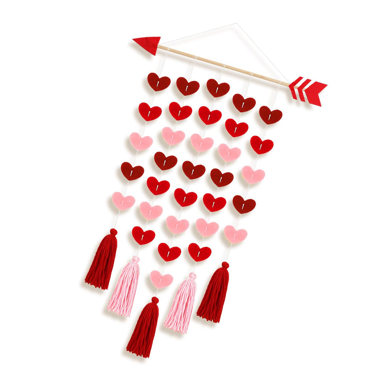 Multipurpose Wood and Polyester Valentines Day Tassels Garlands Decorative Wall Hanging Decoration Party Supplies Romantics Hanging Decoration