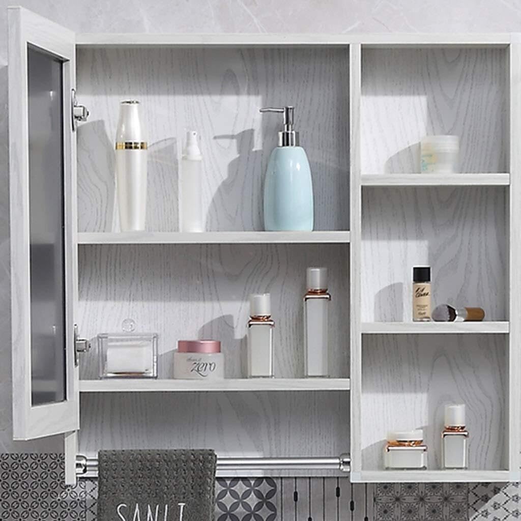 Bathroom Mirror Cabinet, Moisture-Proof Wall-Mounted Storage, Hidden Mirror Box, White, 60x13x68.5cm(White,70 * 13 * 68.5cm)