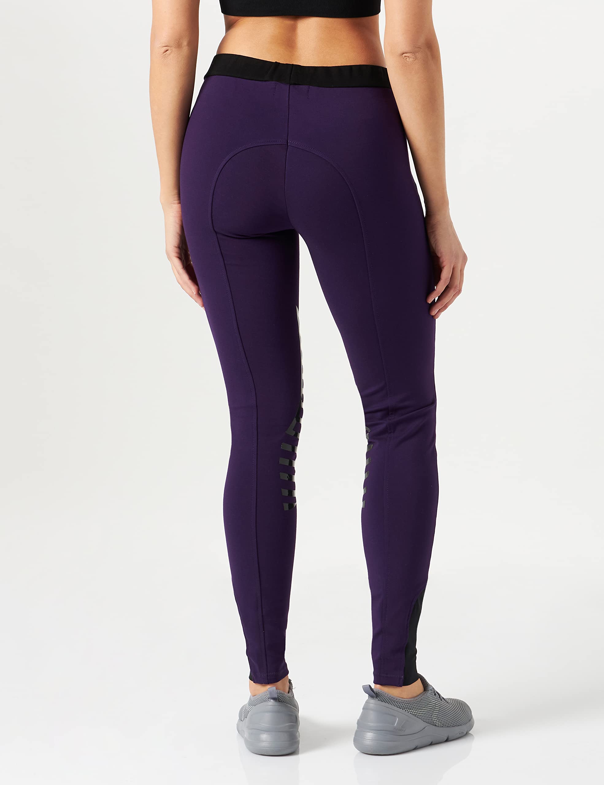 HKM Pantaloni da equitazione Leggings Starlight Donna, Viola/Nero, 40
