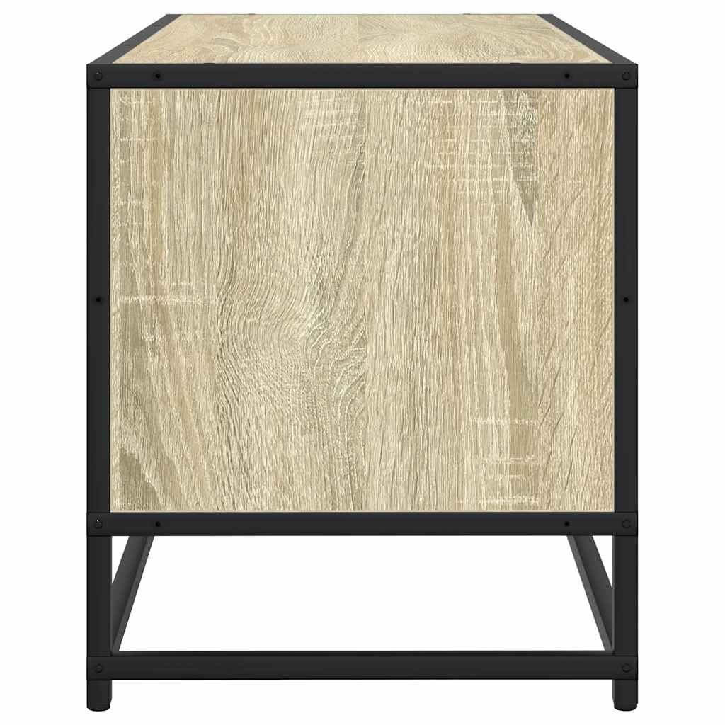 Szafka pod telewizor, dąb Sonoma, 80 x 34,5 x 40 cm, materiał drewnopochodny i metal, szafka pod telewizor z miejscem do przechowywania, niska szafka do salonu, sypialni, kina domowego i