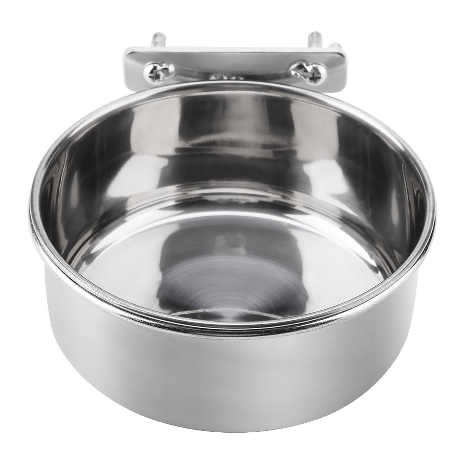 Appendere cibo regolabile acqua cibo ciotola di alimentazione in acciaio inox pappagallo parrocchetto alimentatore gabbia per uccelli accessorio bere tazza(L)