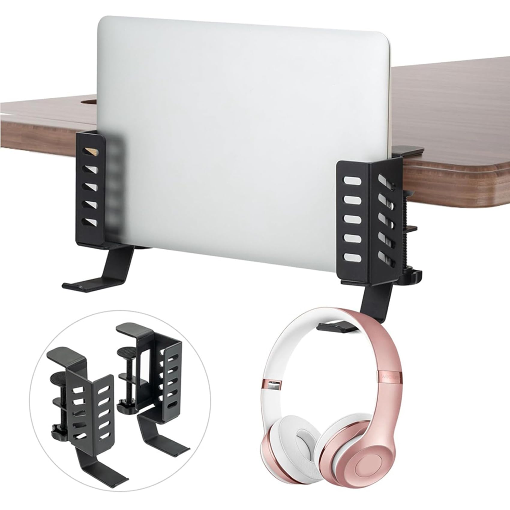Support de rangement multifonction pour ordinateur portable Noir