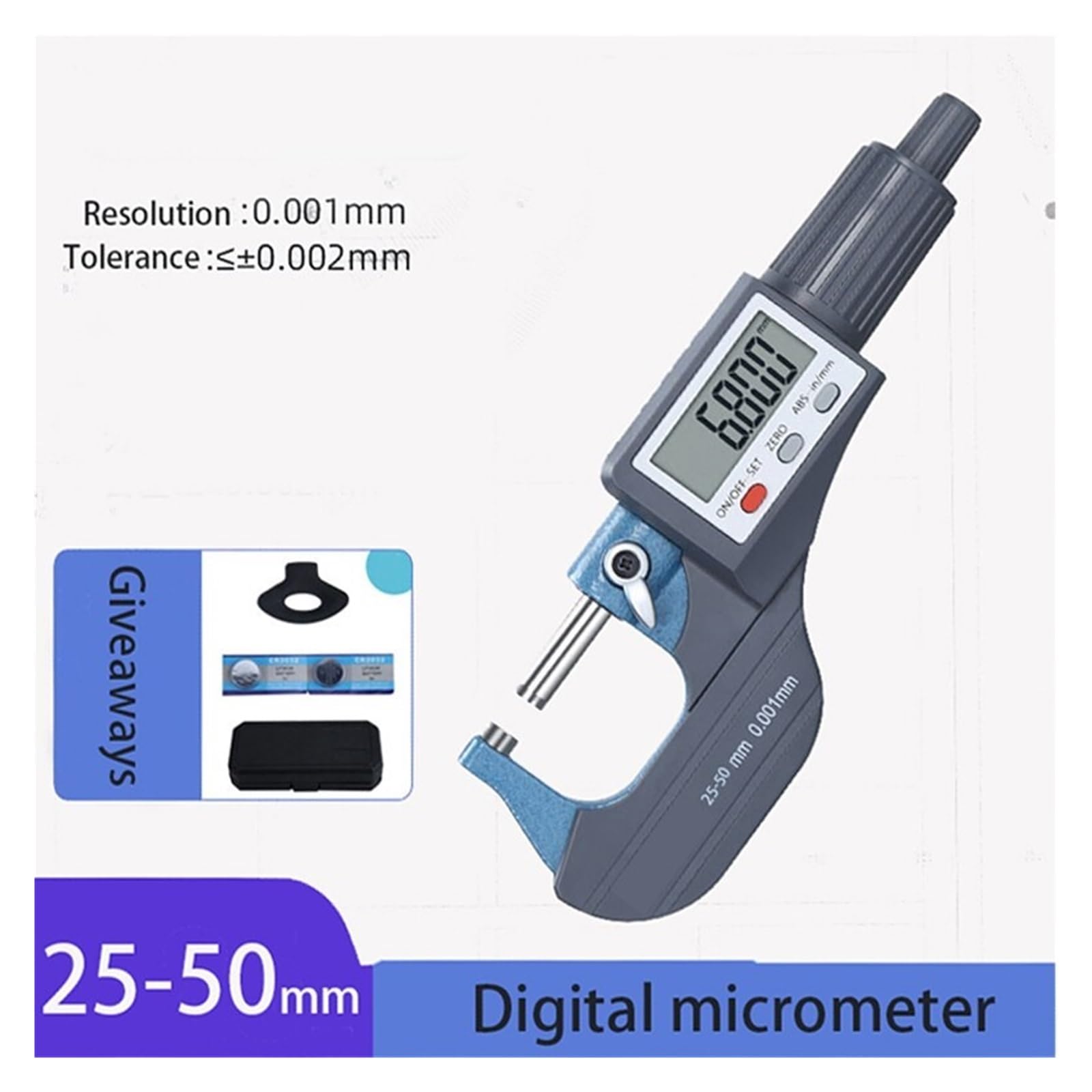Micromètre extérieur numérique 0-25/25-50/50-75/100MM, Instruments de Mesure électroniques, Outils étriers en Spirale de Haute précision,Mesure De PréCision(25-50mm)