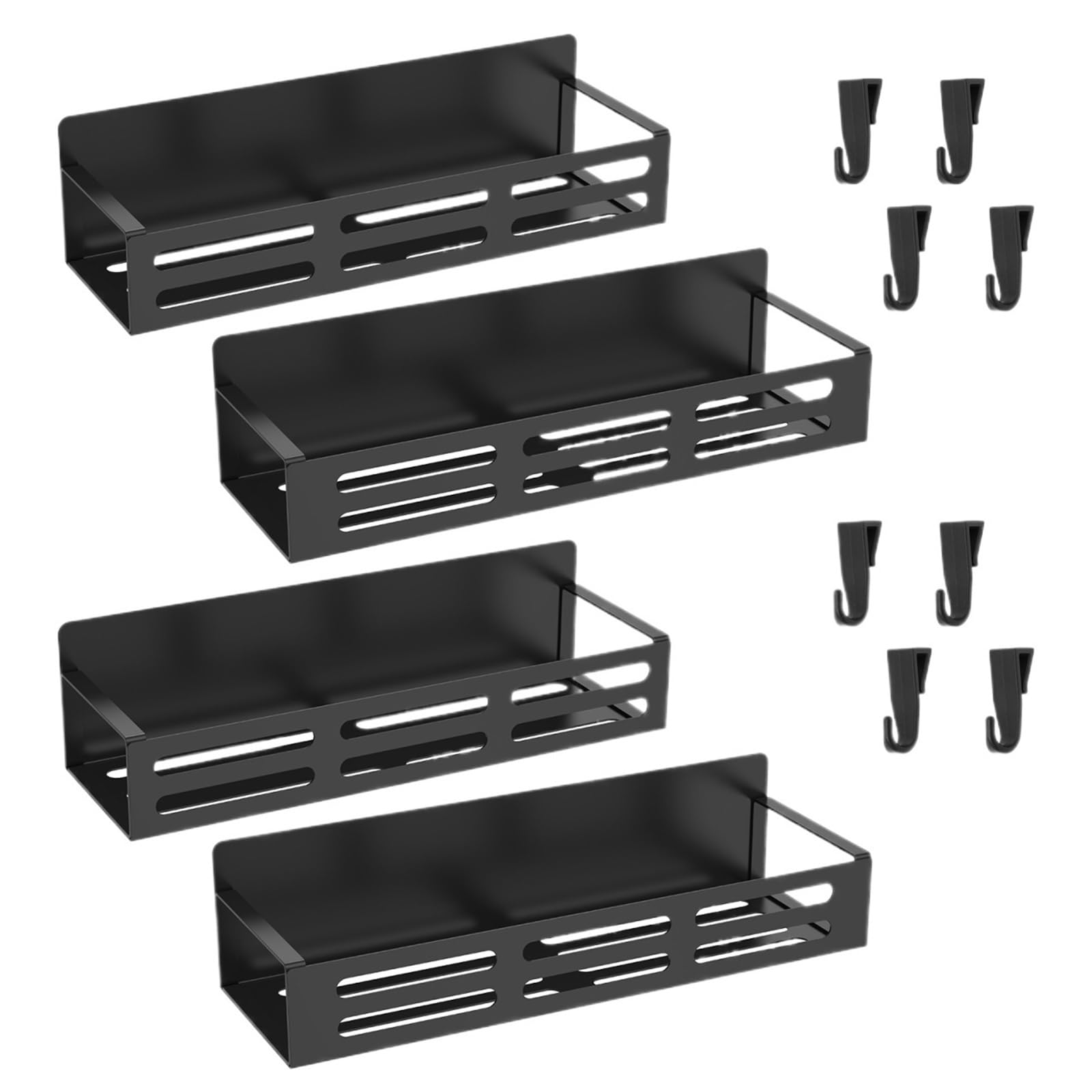 JTKSSCS Magnetic Shelf 4 Pcs Refrigerator Strong Magnetic Shelf Kitchen Seasoning Spice Storage Rack Microwave Fridge Cabinet Multifunctional Organizer(4Pcs Hollow out)