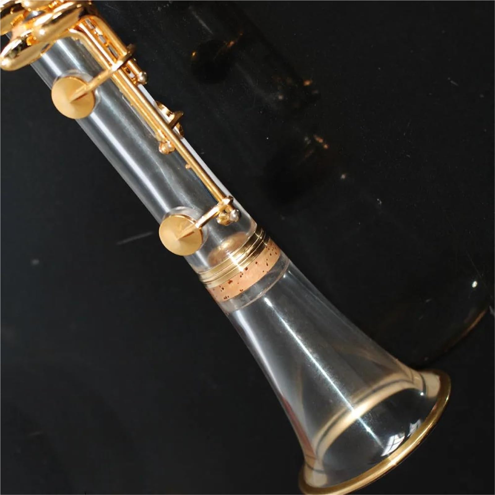 Clarinetto Clarinetto acrilico trasparente 17 tasti Sib placcato oro/strumenti a fiato per performance sul palco