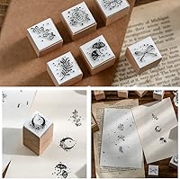 Vista 3 de 16Pcs Wooden Mounted Rubber Stamps Wood Rubber Stamp Set for Art and Craft DIY Card Making Scrapbooking