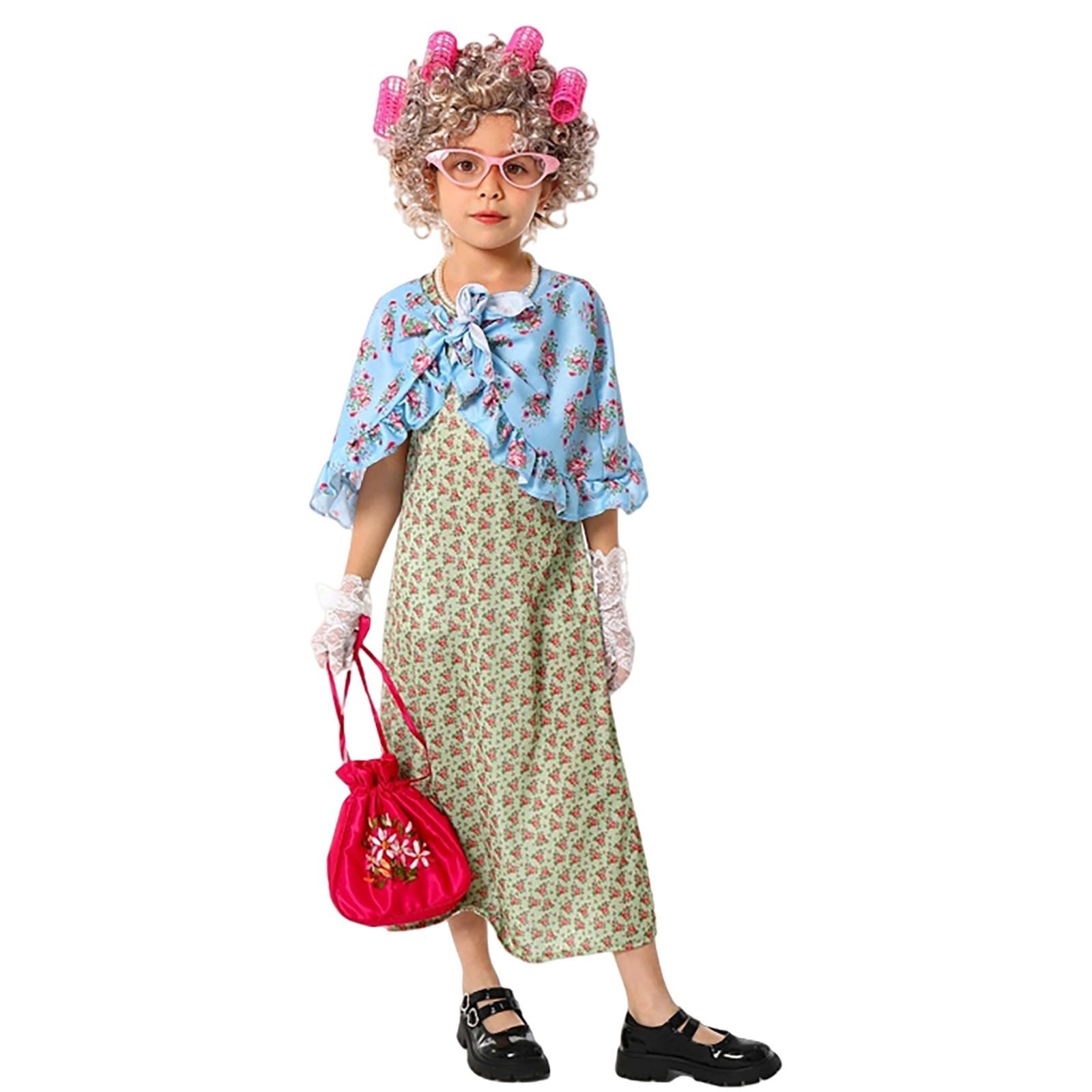 Generisch Costume per cosplay, nonni, abbigliamento per bambini, gioco di ruolo, giorno di scuola, giorno mondiale del libro, abito da festa, Halloween, spettacolo sul palcoscenico