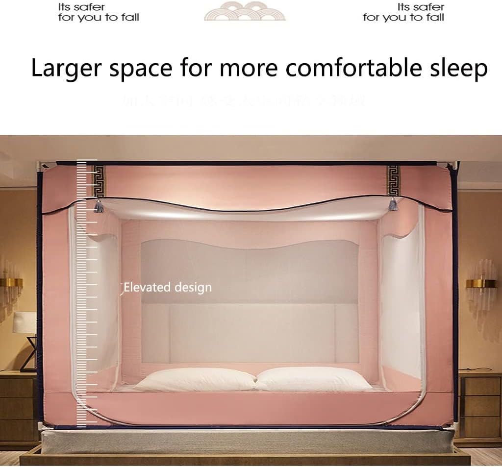 Mosquito Net Tent Canopy for Beds Self-Standing Tent for Camping w/Fully Enclosed Net Bottom Folding Portable Design for Adults Trip (Color : Sky blue, Size : 150 * 200cm)