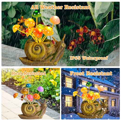 Stadeco SZ01 Solar Garden Statues, Snail Outdoor Statue Garden Decor thumb #2