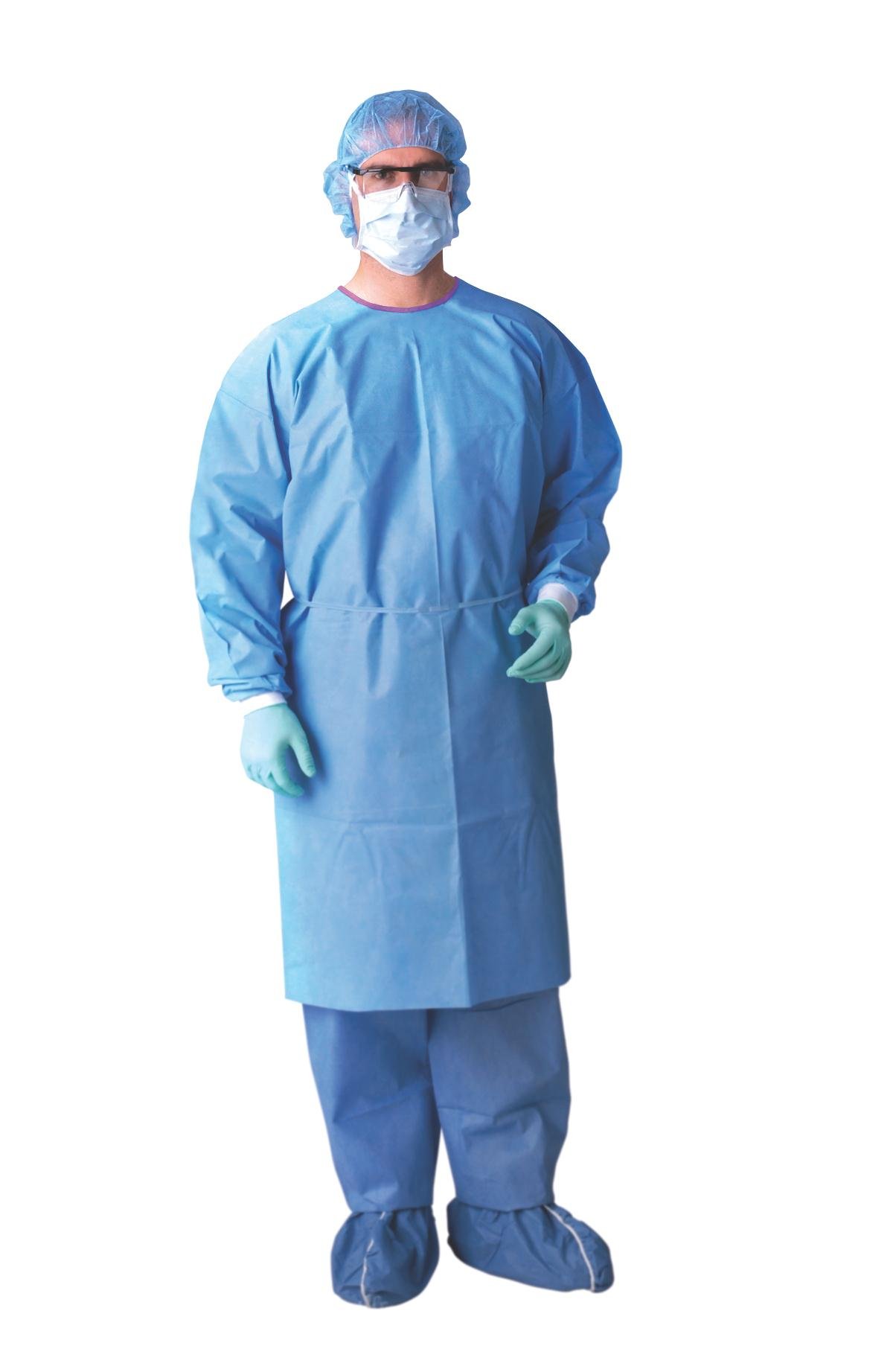 Medline NONLV325XL AAMI Level 3 Isolation Gowns, Latex Free, X-Large, Blue (Pack of 50)