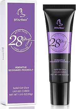 Solid Nail Gel - 30g Nail Gel for Nail Tips, Upgrade 3 in 1 Nail Gel for Fake Nails Cure Needed, Super Strong Adhesion Nail Gel, Easy to Use and 28 Days+ Long Lasting
