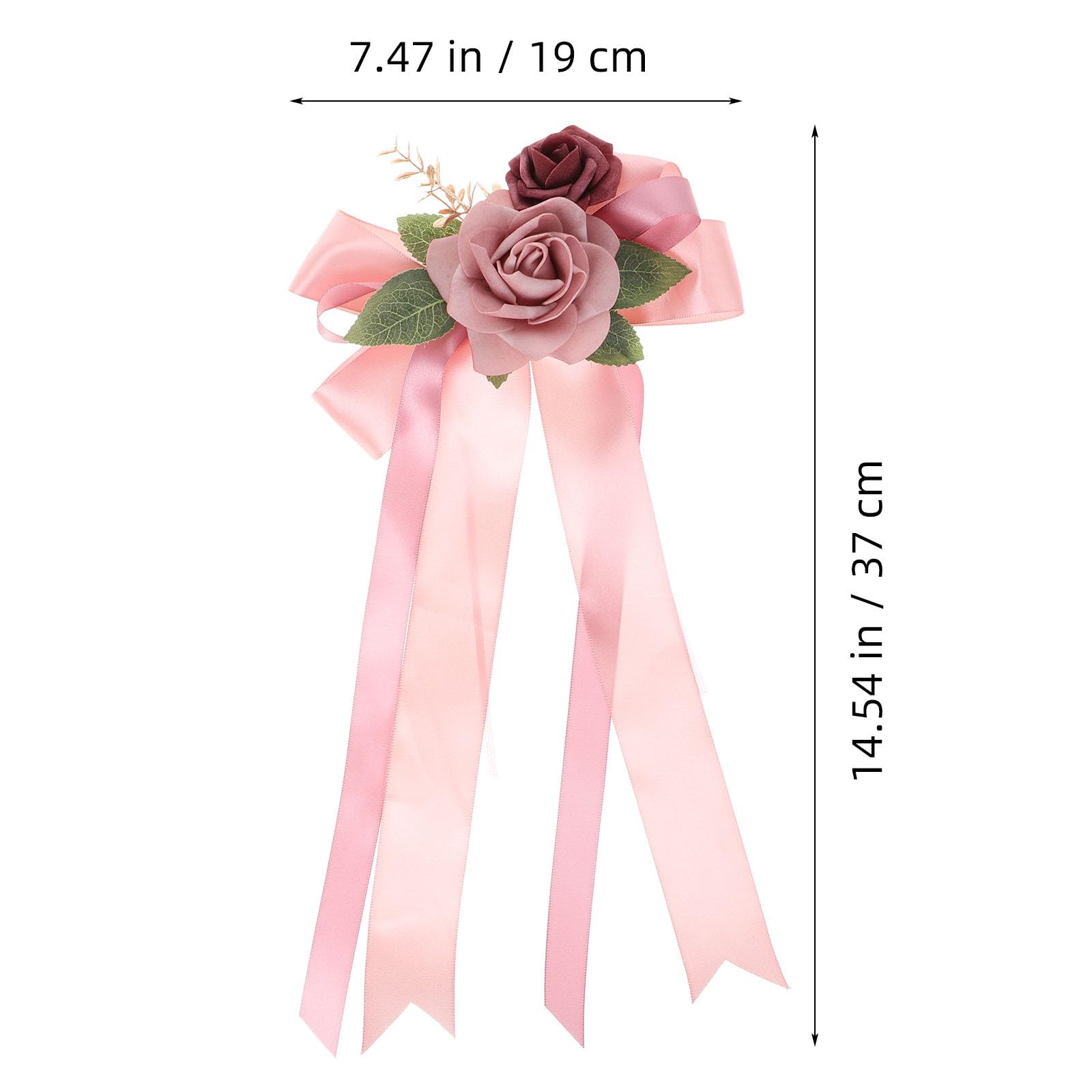 Décoration Voiture de Mariage Fleurie Artificielle en Soie Rose, Accessoire Rétro pour Rétroviseur et Poignée de Porte, Fleurs Décoratives Polyvalentes pour Mariage et Réception,