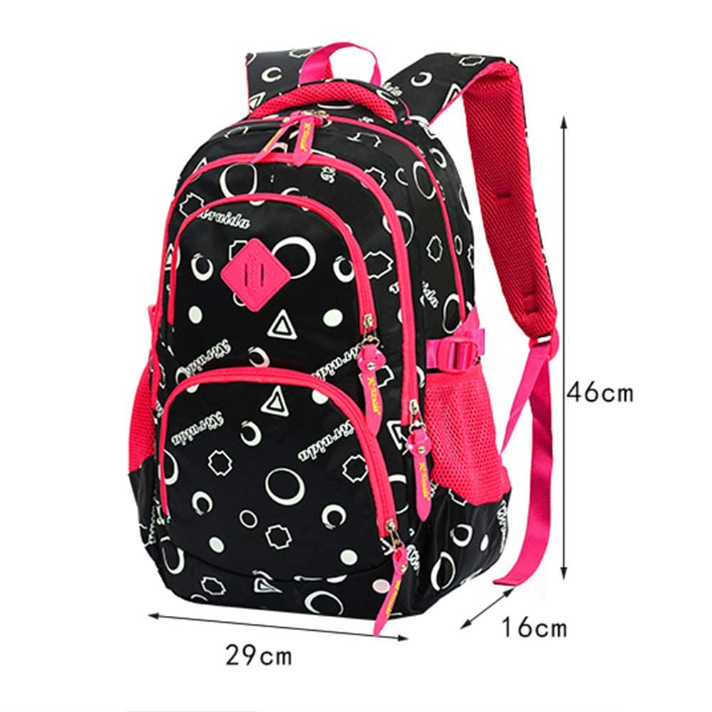 Zaini, Zaino scolastico for ragazze adolescenti, zaino for laptop da donna(Black)