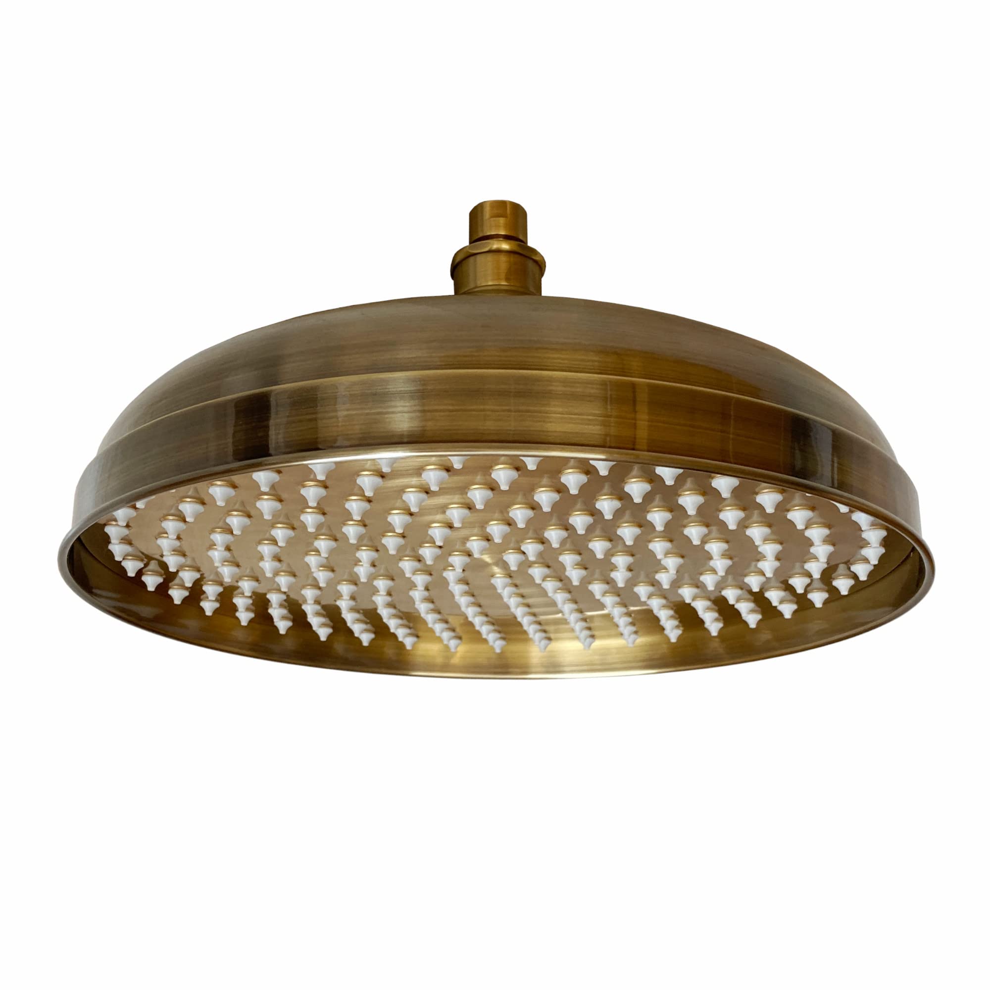 Enki Antique Brass R39, 300Mm Traditional Fixed Large Shower Head Solid Brass, Replacement Shower Head, Round Rose, Mixer Rainfall Shower, Modern Design, Easy Clean & Easy To Install