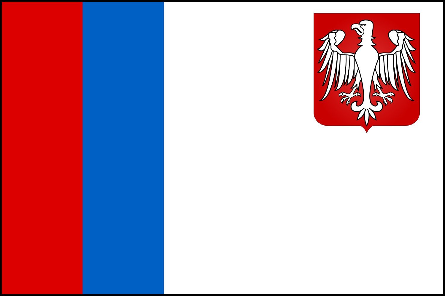 Drapeau Piotrków Trybunalski grand format paysage pour mât extérieur