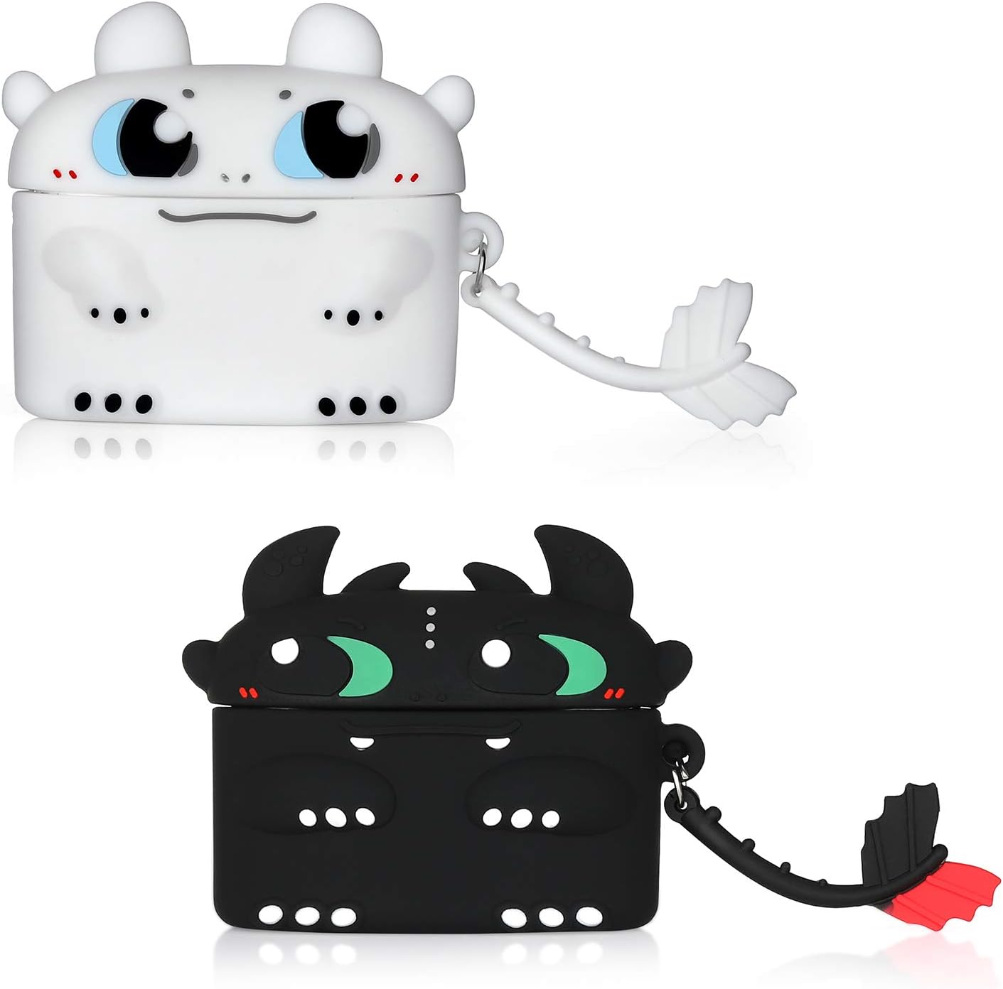2 PCs Airpod Case for Airpod pro, Protective Silicone Cartoon Fashion Cute Design, Cool Fun Funny Headphone Accessories Cases for AirPods