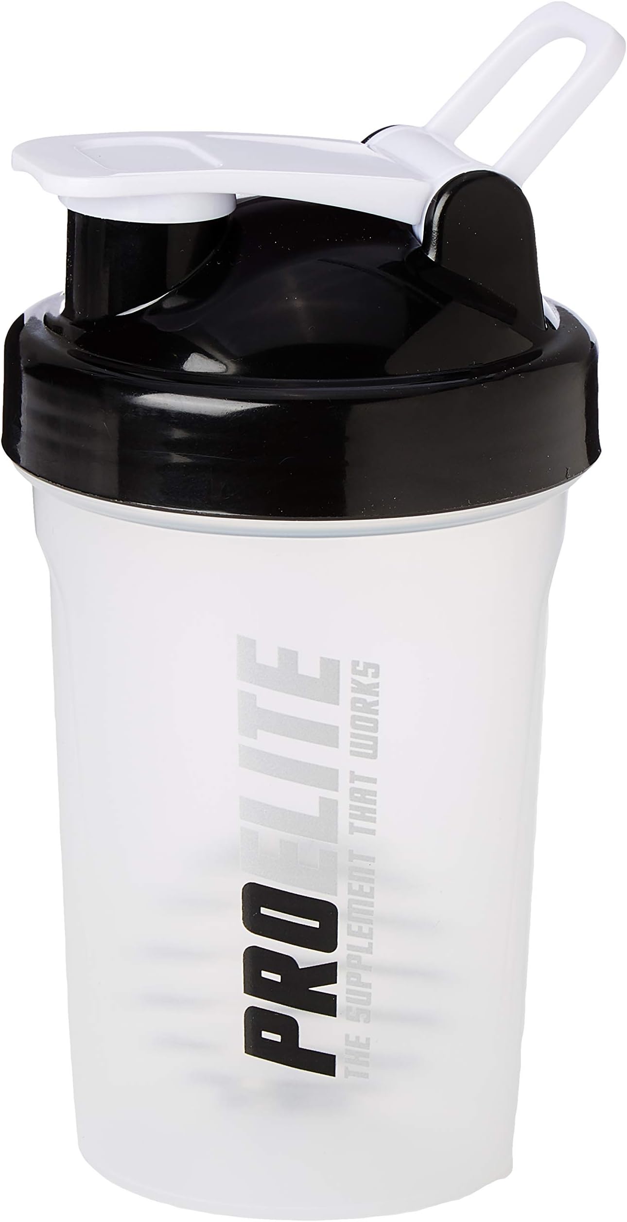 Proelite Pro Elite Mini 400ml Transparent Shaker Bottle with Whisk (Black) (X 1 Units)