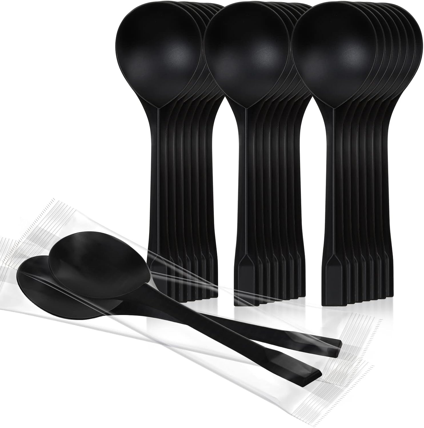 300 Pcs Plastic Spoons Individually Wrapped Spoons