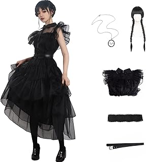 Women Vintage Goth Black Dress Costume Gothic Cosplay Girl Dance Tulle L...