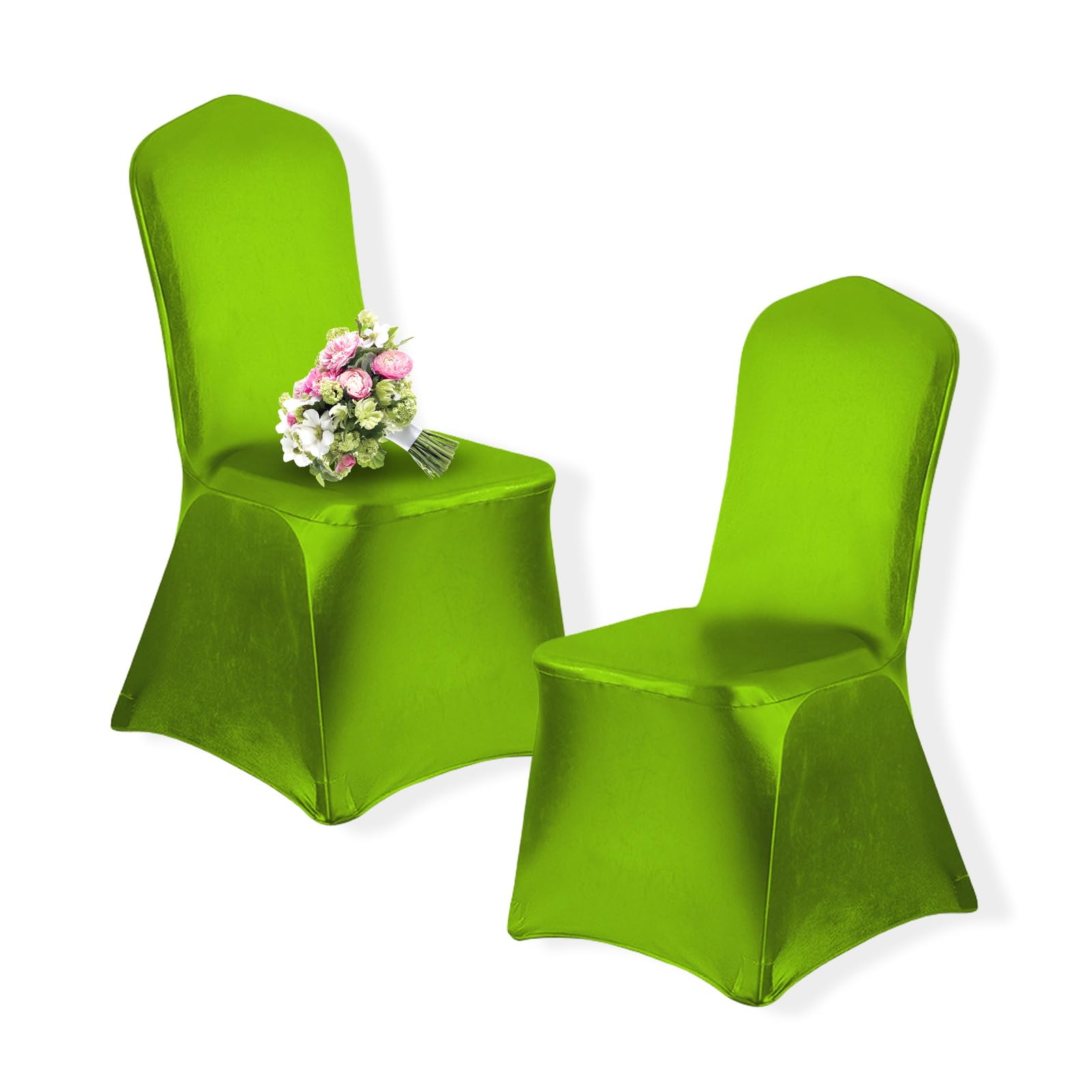 Fundas para Sillas de Boda, Fundas para Sillas Spandex, Fundas Protectoras Extraíbles, para Bodas, Vacaciones, Banquetes, Fiestas Funda para sillas de Eventos (Apple Green,30 Pcs)