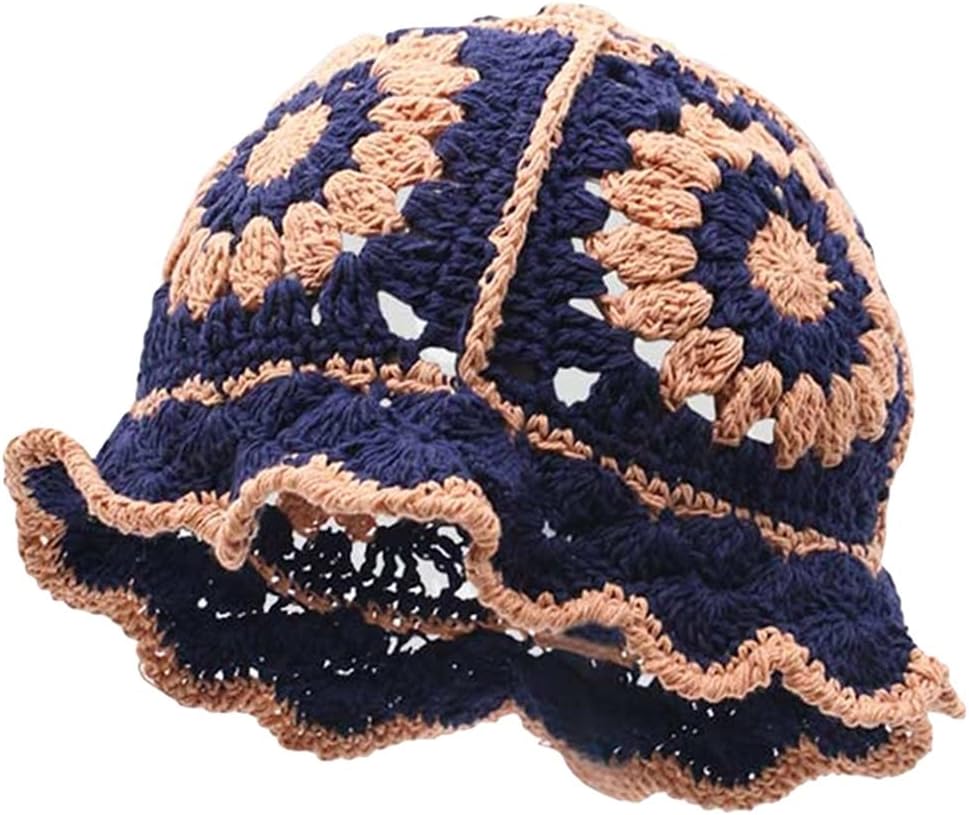 Vintage Ladies Hat Casual Hollow Knit Female Fisherman Versatile Sun