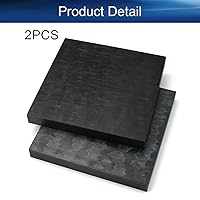 Vista 4 de Bettomshin 2 hojas POM de 3.94 pulgadas de hoja de placa de polioximetileno, 3.937 in x 3.937 in x 0.394 in de largo x ancho x grosor cuadrado negro