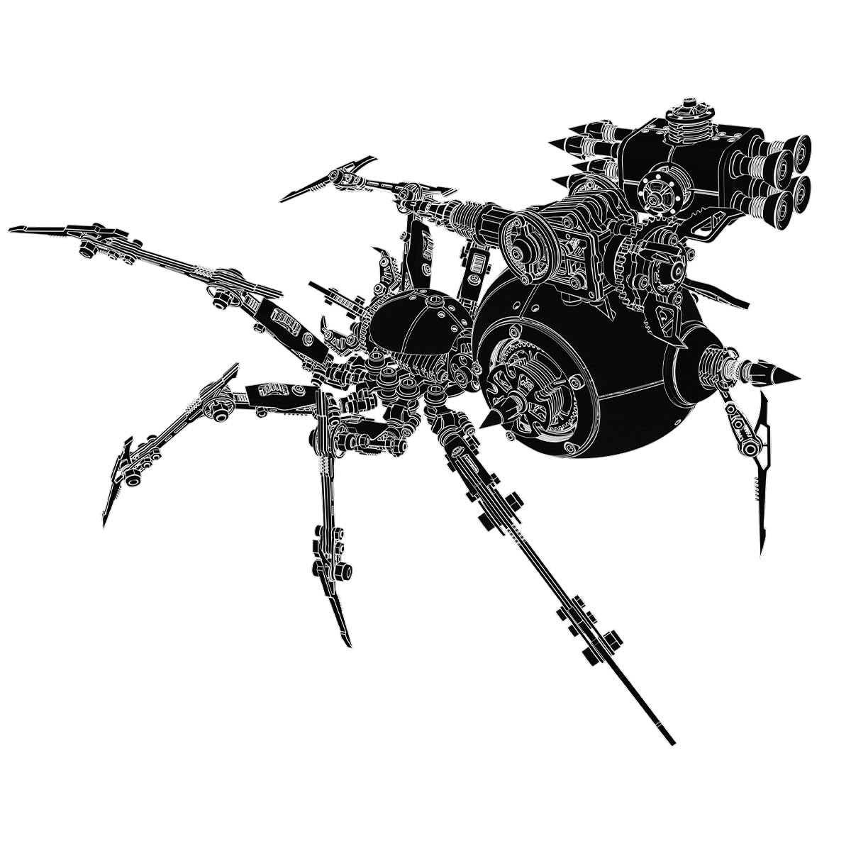 Kit di montaggio del modello di montaggio Steampunk 3D in metallo meccanico guerra ragno