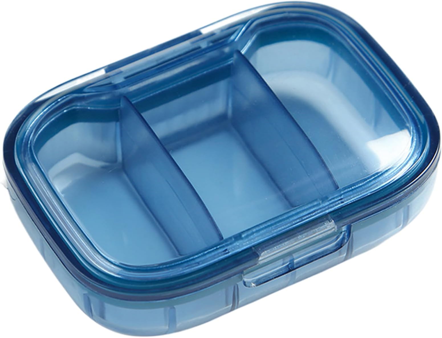 Clear Travel Pill Box – Lightweight Lid Container, Handheld Holder System, Segmented Storage Tray Arrangement for Nutrition and Tablet Organizer