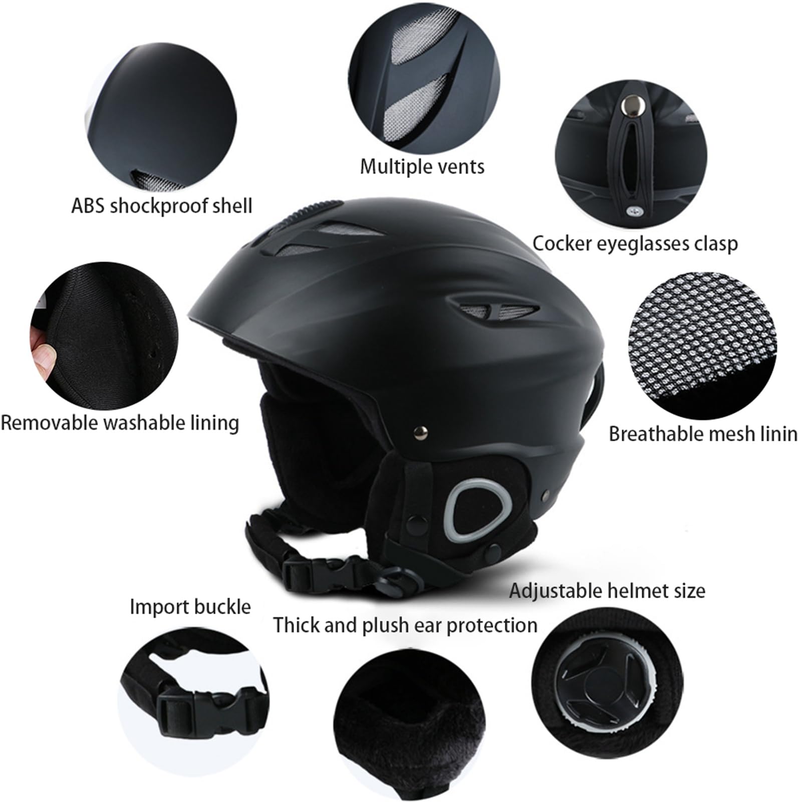 Casque de Ski pour Adulte, Design Léger et Réglable pour Les Sports de Neige, avec Lunettes, compatibilité, 1 Pièce, Options de Couleur