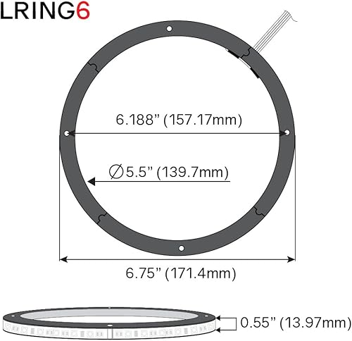 Miniatura 3 de DS18 LRING6 - Anillo de altavoz LED RGB impermeable de 6.5 pulgadas, millones de colores para elegir cuando se instala con un módulo RGB o un color